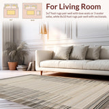 Ultra Soft Area Rug, Non Slip, Stain Resistant, Washable Area Rugs for Living Room, Bedroom, Minimalist Textured Aesthetic Charm(Beige)