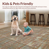 Ultra Soft Area Rug, Non Slip, Stain Resistant, Washable Area Rugs for Living Room, Bedroom, Contemporary Warm-Toned Pattern(Brown)