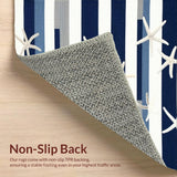 Ultra Soft Area Rug, Non Slip, Stain Resistant, Washable Area Rugs for Living Room, Bedroom, Coastal Blue Toned Geometric Appeal(Blue)