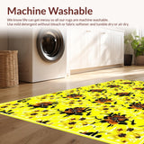 Ultra Soft Area Rug, Non Slip, Stain Resistant, Washable Area Rugs for Living Room, Bedroom, Charming Earthy Floral Arrangement(Yellow)