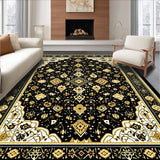 Ultra Soft Area Rug, Non Slip, Stain Resistant, Washable Area Rugs for Living Room, Bedroom, Rustic Taffeta Abstract Harmony(Black)