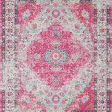 Ultra Soft Area Rug, Non Slip, Stain Resistant, Washable Area Rugs for Living Room, Bedroom, Rustic Subtle Floral Aesthetic(Pink)