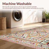 Ultra Soft Area Rug, Non Slip, Stain Resistant, Washable Area Rugs for Living Room, Bedroom, Eclectic Multi-Toned Braided Motif(White)