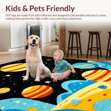Ultra Soft Area Rug, Non Slip, Stain Resistant, Washable Area Rugs for Living Room, Bedroom, Vibrant Galactic Educational Artistry(Red)