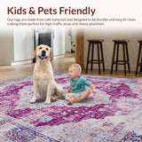 Ultra Soft Area Rug, Non Slip, Stain Resistant, Washable Area Rugs for Living Room, Bedroom, Sophisticated Abstract Artistry Blend(Purple)