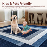 Ultra Soft Area Rug, Non Slip, Stain Resistant, Washable Area Rugs for Living Room, Bedroom, Stylish Blue Tone Canvas(Blue)