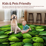 Ultra Soft Area Rug, Non Slip, Stain Resistant, Washable Area Rugs for Living Room, Bedroom, Boho Aesthetic Forest Ecological Rug for Cozy Shower Spaces(Green)
