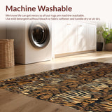 Ultra Soft Area Rug, Non Slip, Stain Resistant, Washable Area Rugs for Living Room, Bedroom, Vibrant Leopard-Inspired Texture(Brown)