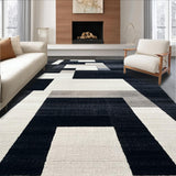 Ultra Soft Area Rug, Non Slip, Stain Resistant, Washable Area Rugs for Living Room, Bedroom, Striped Elegance Rug(Black)
