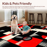 Ultra Soft Area Rug, Non Slip, Stain Resistant, Washable Area Rugs for Living Room, Bedroom, Chic Black and White Composition(Black)