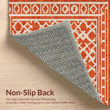 Ultra Soft Area Rug, Non Slip, Stain Resistant, Washable Area Rugs for Living Room, Bedroom, Sophisticated Textural Layered Design(Orange)