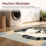Ultra Soft Area Rug, Non Slip, Stain Resistant, Washable Area Rugs for Living Room, Bedroom, Eclectic Cozy Animal Motif(Gray)