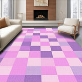 Ultra Soft Area Rug, Non Slip, Stain Resistant, Washable Area Rugs for Living Room, Bedroom, Elegant Pastel Grid Design(Purple)