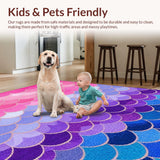 Ultra Soft Area Rug, Non Slip, Stain Resistant, Washable Area Rugs for Living Room, Bedroom, Charming Underwater Fantasy Decor(Pink)