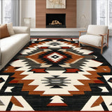 Ultra Soft Area Rug, Non Slip, Stain Resistant, Washable Area Rugs for Living Room, Bedroom, Contemporary Native American Aesthetic(Beige)