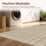 Ultra Soft Area Rug, Non Slip, Stain Resistant, Washable Area Rugs for Living Room, Bedroom, Warm Creamy Lattice Visual Appeal(Beige)
