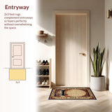 Ultra Soft Area Rug, Non Slip, Stain Resistant, Washable Area Rugs for Living Room, Bedroom, Charming Nautical Catch Design(Beige)