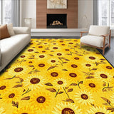 Ultra Soft Area Rug, Non Slip, Stain Resistant, Washable Area Rugs for Living Room, Bedroom, Artisan Crafted Rustic Floral Delight(Yellow)