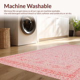Ultra Soft Area Rug, Non Slip, Stain Resistant, Washable Area Rugs for Living Room, Bedroom, Aesthetic Ribbon Loop Rug Featuring Whimsical Bow-Inspired Pattern Design(Pink)