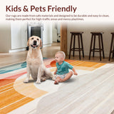 Ultra Soft Area Rug, Non Slip, Stain Resistant, Washable Area Rugs for Living Room, Bedroom, Whimsical Pastel Alphabet Arrangement(Orange)