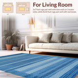 Ultra Soft Area Rug, Non Slip, Stain Resistant, Washable Area Rugs for Living Room, Bedroom, Fresh Nautical Blue Pattern?(Blue)