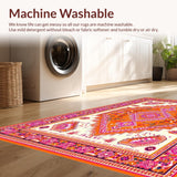Ultra Soft Area Rug, Non Slip, Stain Resistant, Washable Area Rugs for Living Room, Bedroom, Chic Retro Orange Design Elements(White)