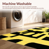 Ultra Soft Area Rug, Non Slip, Stain Resistant, Washable Area Rugs for Living Room, Bedroom, Trendy Urban Textual Decor(Yellow)