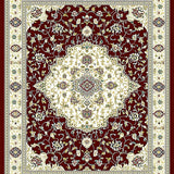 Ultra Soft Area Rug, Non Slip, Stain Resistant, Washable Area Rugs for Living Room, Bedroom, Traditional Medallion Indoor Area in Deep Maroon and Cream(Red)