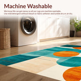 Ultra Soft Area Rug, Non Slip, Stain Resistant, Washable Area Rugs for Living Room, Bedroom, Vibrant Abstract Ink Splash(Blue)