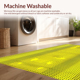 Ultra Soft Area Rug, Non Slip, Stain Resistant, Washable Area Rugs for Living Room, Bedroom, Bright Rustic Garden Geometry(Yellow)