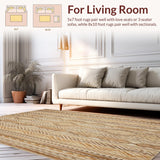 Intricate Jute Area With Elegant Diamond In Natural Tones(Beige)