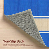 Ultra Soft Area Rug, Non Slip, Stain Resistant, Washable Area Rugs for Living Room, Bedroom, Serene Blue Tan Color Fusion(Blue)