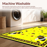Ultra Soft Area Rug, Non Slip, Stain Resistant, Washable Area Rugs for Living Room, Bedroom, Playful Half Moon Floral Touch(Yellow)