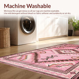 Ultra Soft Area Rug, Non Slip, Stain Resistant, Washable Area Rugs for Living Room, Bedroom, Charming Rustic Cowgirl Aesthetic(Pink)