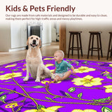 Ultra Soft Area Rug, Non Slip, Stain Resistant, Washable Area Rugs for Living Room, Bedroom, Festive Carnival Themed Elegance(Purple)