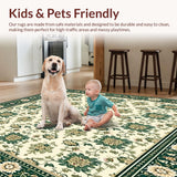 Ultra Soft Area Rug, Non Slip, Stain Resistant, Washable Area Rugs for Living Room, Bedroom, Non Slip Floral Runner for Kitchen and Hallway(Beige)