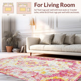 Ultra Soft Area Rug, Non Slip, Stain Resistant, Washable Area Rugs for Living Room, Bedroom, Rustic Vintage Wildflower Arrangement(Yellow)
