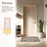 Ultra Soft Area Rug, Non Slip, Stain Resistant, Washable Area Rugs for Living Room, Bedroom, Soft Non-Slip Bedroom Rug with Intricate Pattern(White)
