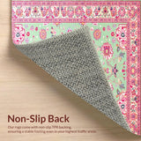 Ultra Soft Area Rug, Non Slip, Stain Resistant, Washable Area Rugs for Living Room, Bedroom, Trendy Modern Medallion Style(Pink)