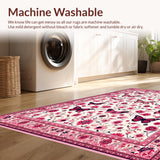 Ultra Soft Area Rug, Non Slip, Stain Resistant, Washable Area Rugs for Living Room, Bedroom, Vibrant Tropical Butterfly Pattern(Pink)