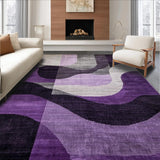 Ultra Soft Area Rug, Non Slip, Stain Resistant, Washable Area Rugs for Living Room, Bedroom, Bold Abstract Color Splash(Purple)