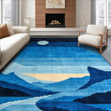 Ultra Soft Area Rug, Non Slip, Stain Resistant, Washable Area Rugs for Living Room, Bedroom, Serene Abstract Starry Theme(Blue)