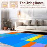 Vibrant Rainbow Geometric Design(Blue)