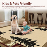 Ultra Soft Area Rug, Non Slip, Stain Resistant, Washable Area Rugs for Living Room, Bedroom, Rustic Wildlife Bear Aesthetic(Beige)