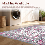 Ultra Soft Area Rug, Non Slip, Stain Resistant, Washable Area Rugs for Living Room, Bedroom, Stylish Abstract Linear Composition(White)