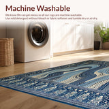 Ultra Soft Area Rug, Non Slip, Stain Resistant, Washable Area Rugs for Living Room, Bedroom, Elegant Beige/Blue Area(Blue)