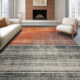 Ultra Soft Area Rug, Non Slip, Stain Resistant, Washable Area Rugs for Living Room, Bedroom, Soft Ombre Gradient Rug Rustic Multi-Hue Distressed Abstract Patterns(Orange)