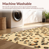 Ultra Soft Area Rug, Non Slip, Stain Resistant, Washable Area Rugs for Living Room, Bedroom, Safari Chic Animal Print Aesthetic(Beige)