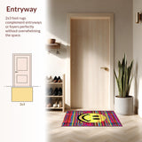 Ultra Soft Area Rug, Non Slip, Stain Resistant, Washable Area Rugs for Living Room, Bedroom, Groovy Contemporary Linear Design(Yellow)
