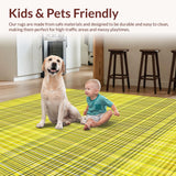 Ultra Soft Area Rug, Non Slip, Stain Resistant, Washable Area Rugs for Living Room, Bedroom, Checkerboard Grid Yellow Area Modern Floor Accent(Yellow)